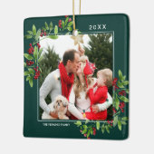 Frohe Weihnachten. Custom Foto Weihnachten Keramikornament (Links)