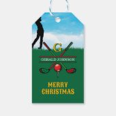 Frohe Weihnachten Custom Golf Holiday Design Geschenkanhänger (Rückseite)