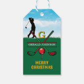 Frohe Weihnachten Custom Golf Holiday Design Geschenkanhänger (Rückseite)