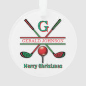 Frohe Weihnachten Custom Golf Holiday Design Ornament (Rückseite)