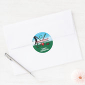 Frohe Weihnachten Custom Golf Holiday Design Runder Aufkleber (Umschlag)
