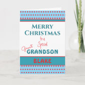 Frohe Weihnachten Custom Great Grandson Karte (Vorderseite)