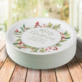 Frohe Weihnachten Custom Greenery Wreath Pappteller