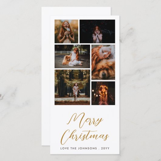 Frohe Weihnachten Custom Gruß Holiday Collage (Vorne/Hinten)