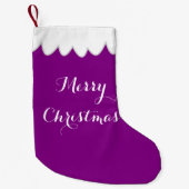 Frohe Weihnachten Custom Lila Weihnachten Strümpfe Kleiner Weihnachtsstrumpf (Vorderseite)