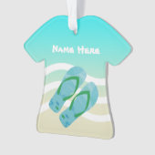 Frohe Weihnachten Custom Name Tropical Beach Waves Ornament (Vorderseite)