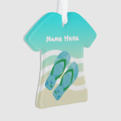 Frohe Weihnachten Custom Name Tropical Beach Waves Ornament (Vorderseite)