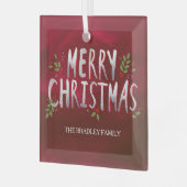 Frohe Weihnachten Custom Ornament Aus Glas (Vorderseite links)