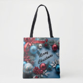 Frohe Weihnachten Custom Personalize Text Tote Bag Tasche (Vorderseite)