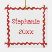 Frohe Weihnachten Custom Santa & Pets Süße Tier Keramikornament (Rückseite)