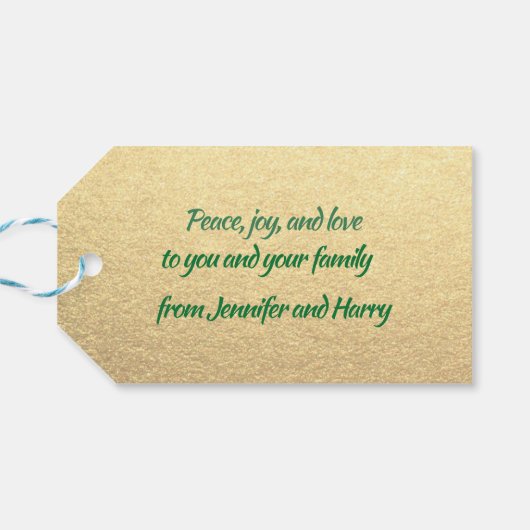 Frohe Weihnachten Custom Simple Clean Red Green Go Geschenkanhänger (Rückseite Horizontal)