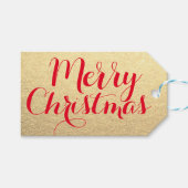 Frohe Weihnachten Custom Simple Clean Red Green Go Geschenkanhänger (Vorderseite (Horizontal))