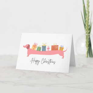 Frohe Weihnachten Dachshund Hund Geschenke Xmas Karte