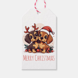 Frohe Weihnachten Dachshund Hunde Geschenkanhänger