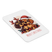 Frohe Weihnachten Dachshund Hunde Magnet (Rechte Seite)