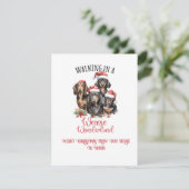 Frohe Weihnachten Dachshunde "Weenies" Weihnachten (Stehend Vorderseite)