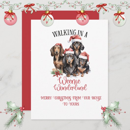 Frohe Weihnachten Dachshunde "Weenies" Weihnachten
