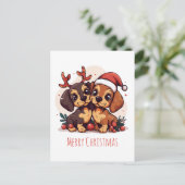 Frohe Weihnachten Dackel Hunde (Stehend Vorderseite)