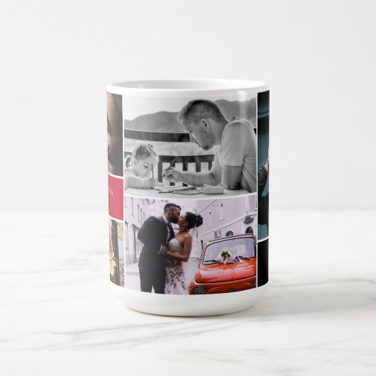 Frohe Weihnachten Daddy Custom Foto Collage Urlaub Kaffeetasse (Mittel)