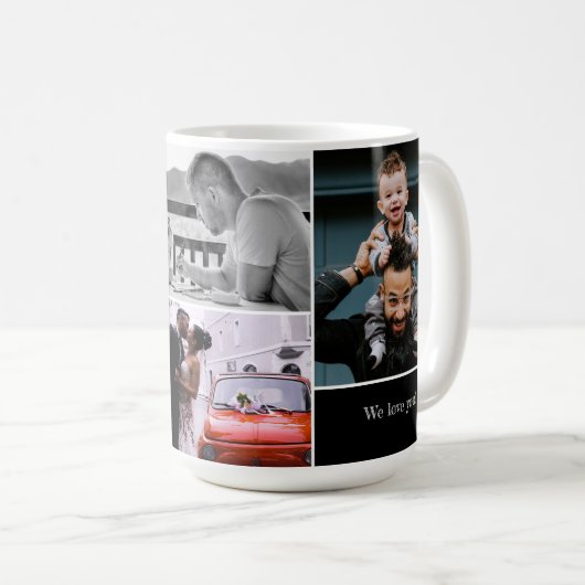 Frohe Weihnachten Daddy Custom Foto Collage Urlaub Kaffeetasse (VorderseiteRechts)