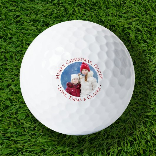 Frohe Weihnachten Daddy Custom Foto Golfball