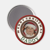Frohe Weihnachten Daddy Custom Foto Magnet (Vorderseite/Rückseite)