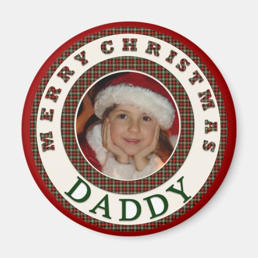 Frohe Weihnachten Daddy Custom Foto Magnet (Vorne)