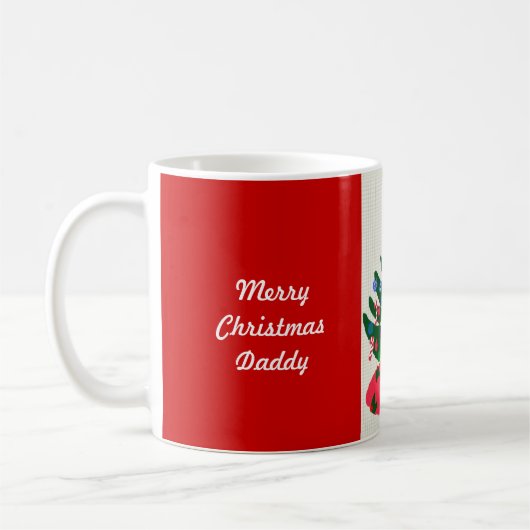 Frohe Weihnachten Daddy Decorated Tree Kaffeetasse (Links)