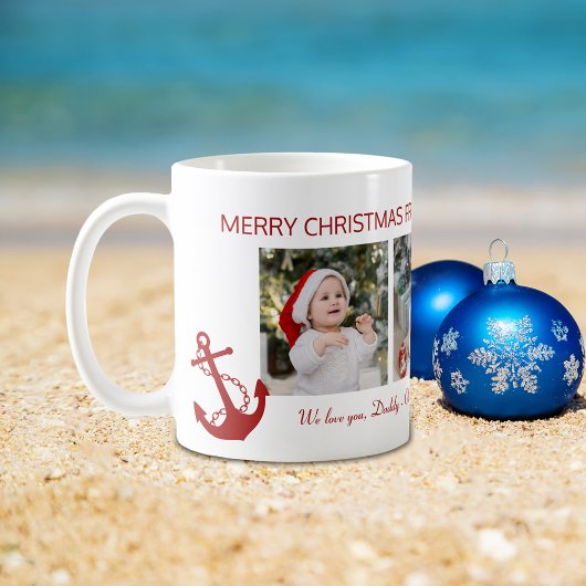 Frohe Weihnachten Daddy Nautical 4 Foto Collage Kaffeetasse