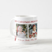 Frohe Weihnachten Daddy Nautical 4 Foto Collage Kaffeetasse (Vorderseite Links)