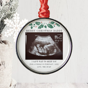 Frohe Weihnachten Daddy Pregnancy Ultrasound Ornament Aus Metall