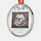 Frohe Weihnachten Daddy Pregnancy Ultrasound Ornament Aus Metall (Links)