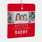 Frohe Weihnachten Daddy Red 3 Foto Collage Keramikornament (Rechts)