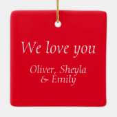 Frohe Weihnachten Daddy Red 3 Foto Collage Keramikornament (Rückseite)