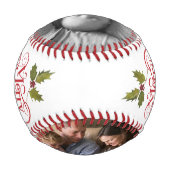 Frohe Weihnachten Daddy Red Green Typografy Foto Baseball (Rückseite)