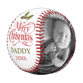 Frohe Weihnachten Daddy Red Green Typografy Foto Baseball