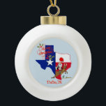 Frohe Weihnachten Dallas Texas Keramik Kugel-Ornament<br><div class="desc">Genießen Sie wunderschöne Erinnerungen mit einem fröhlichen Dallas Texas Keramik Ballschmuck,  dieser Schmuck wird Ihrem Baum ein niedliches und unterhaltsames Dekor hinzufügen.</div>