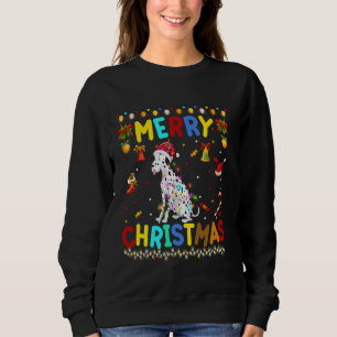 Frohe Weihnachten Dalmatiner Weihnachtsmannmütze L Sweatshirt