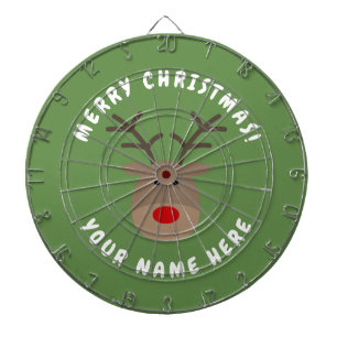 Frohe Weihnachten Dartboard mit Rudolf das Ren Dartscheibe