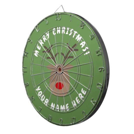 Frohe Weihnachten Dartboard mit Rudolf das Ren Dartscheibe (Vorderseite rechts)