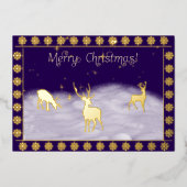 Frohe Weihnachten - Dealer im Schnee - Gold Folieneinladung (Vorderseite)