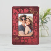 Frohe Weihnachten Deep Red Holiday Trees Foto (Stehend Vorderseite)