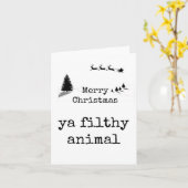 Frohe Weihnachten, dein schmutziges Tier, Funny Ca Karte (Gelbe Blume)