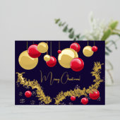 Frohe Weihnachten, Dekorationen, Garland, Schneefl Folieneinladung (Stehend vorne)