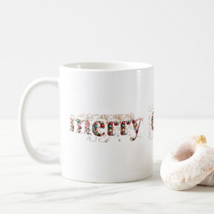 Frohe Weihnachten Dekorativer Gold- und Lichtertex Kaffeetasse