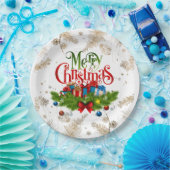 Frohe Weihnachten, dekoratives Design, Pappteller (Party)