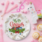 Frohe Weihnachten, dekoratives Design, Pappteller (Party)