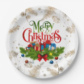 Frohe Weihnachten, dekoratives Design, Pappteller (Vorderseite)