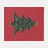Frohe Weihnachten dekoriert Kiefer Baum Fleecedecke (Vorderseite (Horizontal))