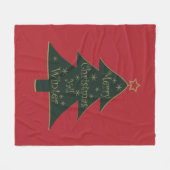 Frohe Weihnachten dekoriert Kiefer Baum Fleecedecke (Vorderseite (Horizontal))